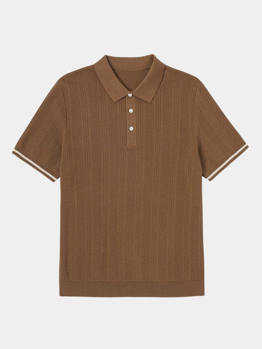 Leo | Textured Brown Polo Shirt