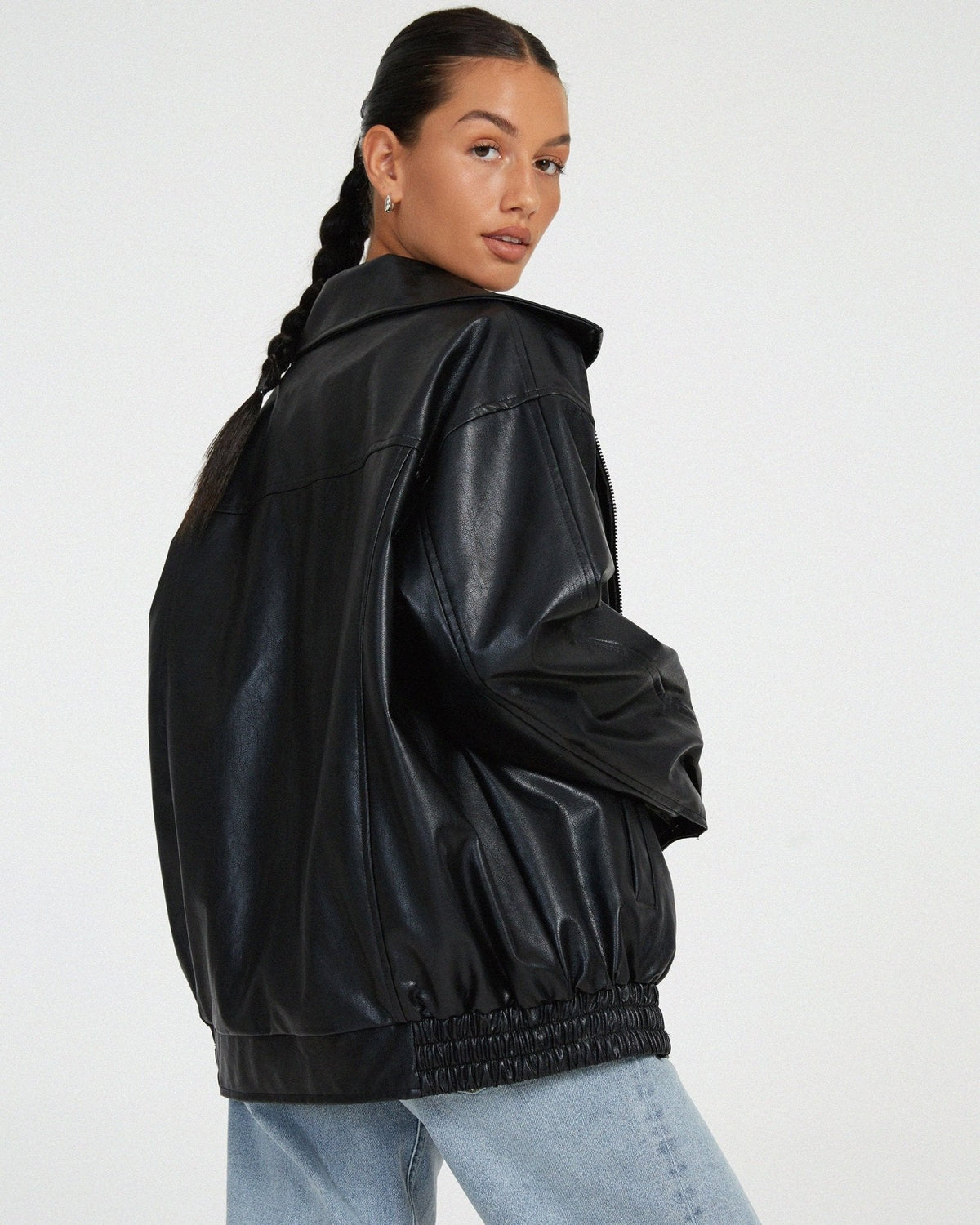 Leanne | Oversized Faux-Leather Jacket