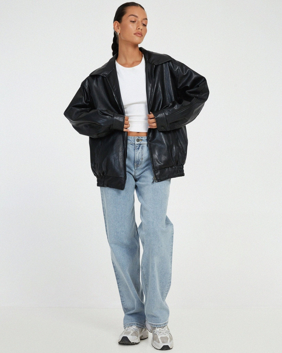 Leanne | Oversized Faux-Leather Jacket