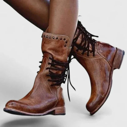 Leanne | Vintage Lace-Up Ankle Boots