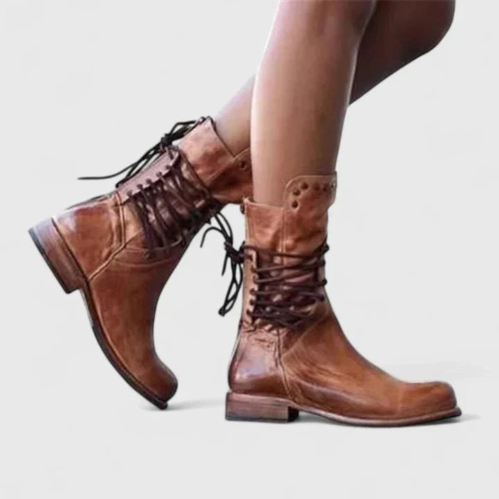 Leanne | Vintage Lace-Up Ankle Boots