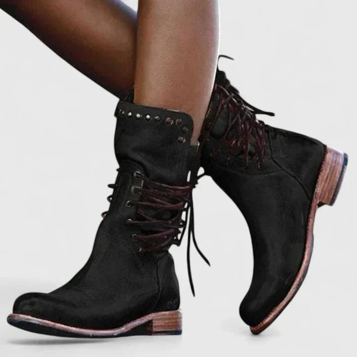 Leanne | Vintage Lace-Up Ankle Boots
