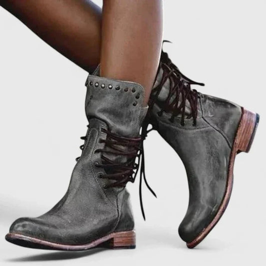 Leanne | Vintage Lace-Up Ankle Boots