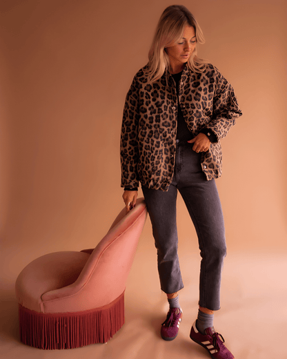 Leona | Leopard Print Bomber Jacket