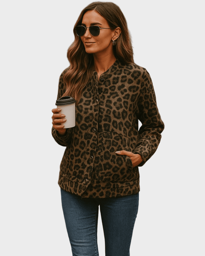 Leona | Leopard Print Bomber Jacket
