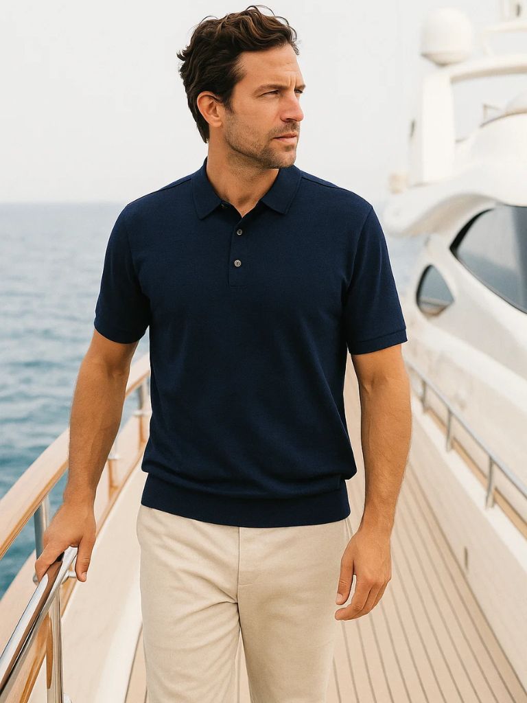 Liam | Navy Classic Polo Shirt
