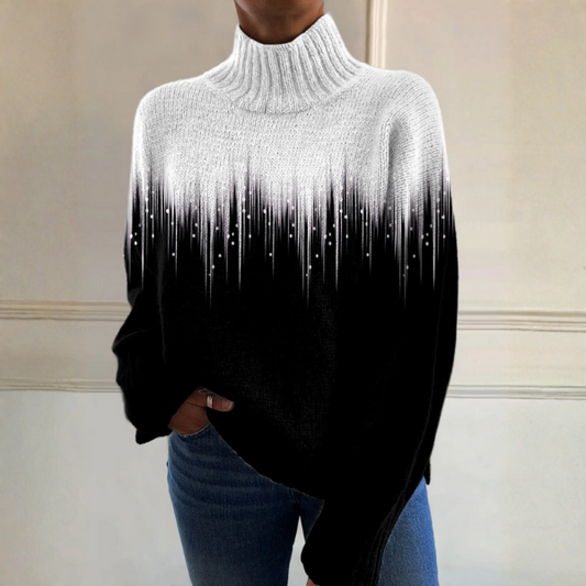Jacqueline | Black Ombré Roll-Neck Jumper