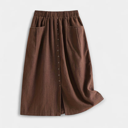Lynn | Button-Front Midi Skirt
