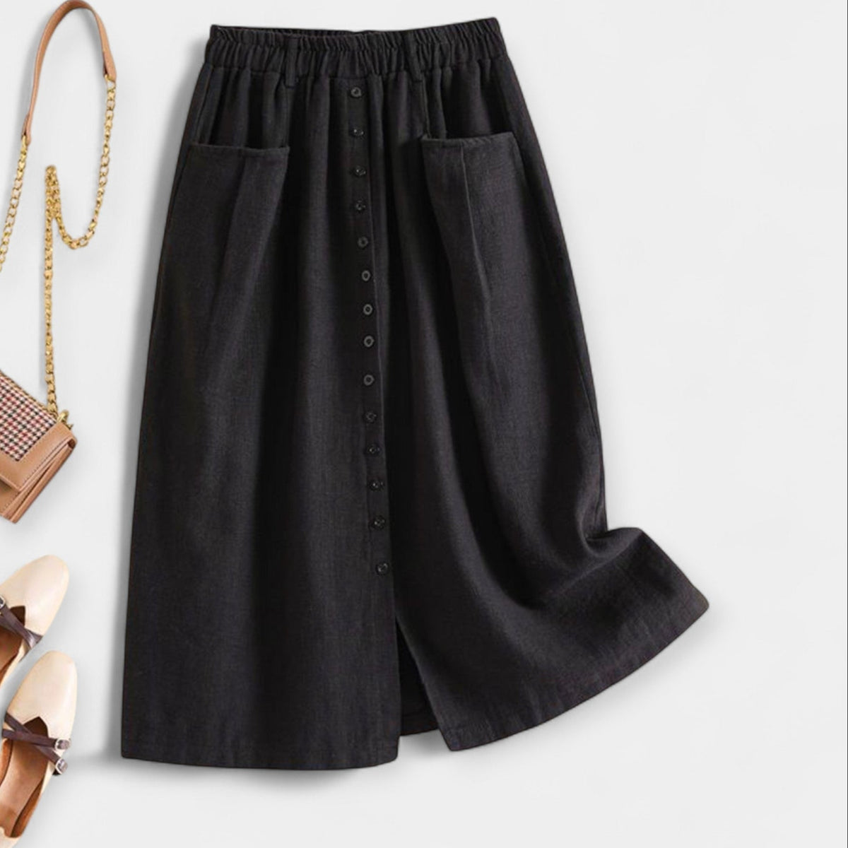 Lynn | Button-Front Midi Skirt