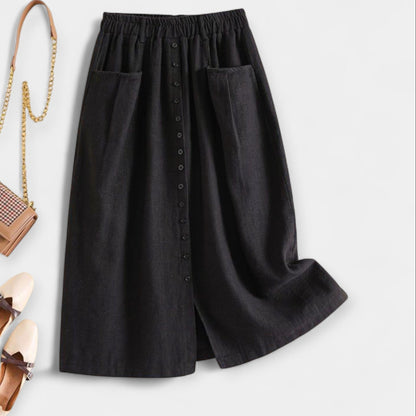 Lynn | Button-Front Midi Skirt