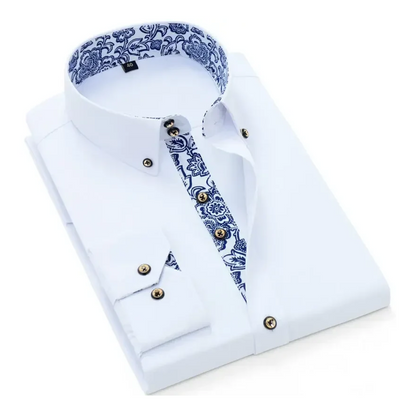 David | Black Contrast-Trim Shirt