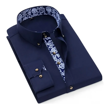 David | Black Contrast-Trim Shirt