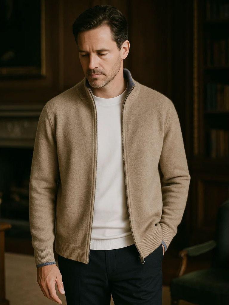 Lewis | Taupe Open-Front Knit Jacket