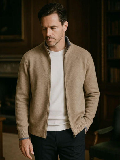 Lewis | Taupe Open-Front Knit Jacket