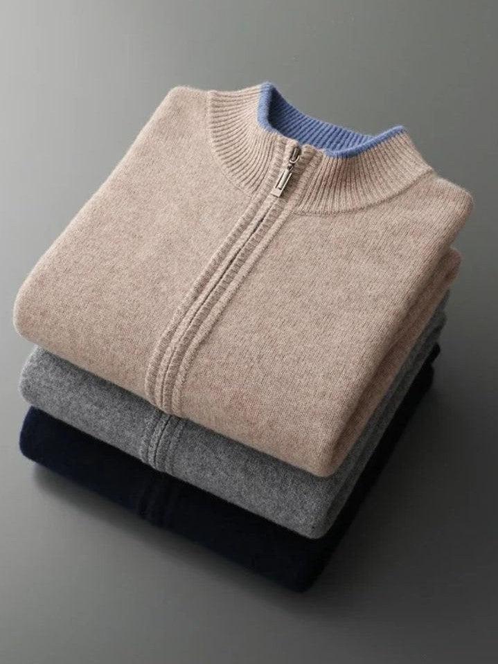 Lewis | Taupe Open-Front Knit Jacket