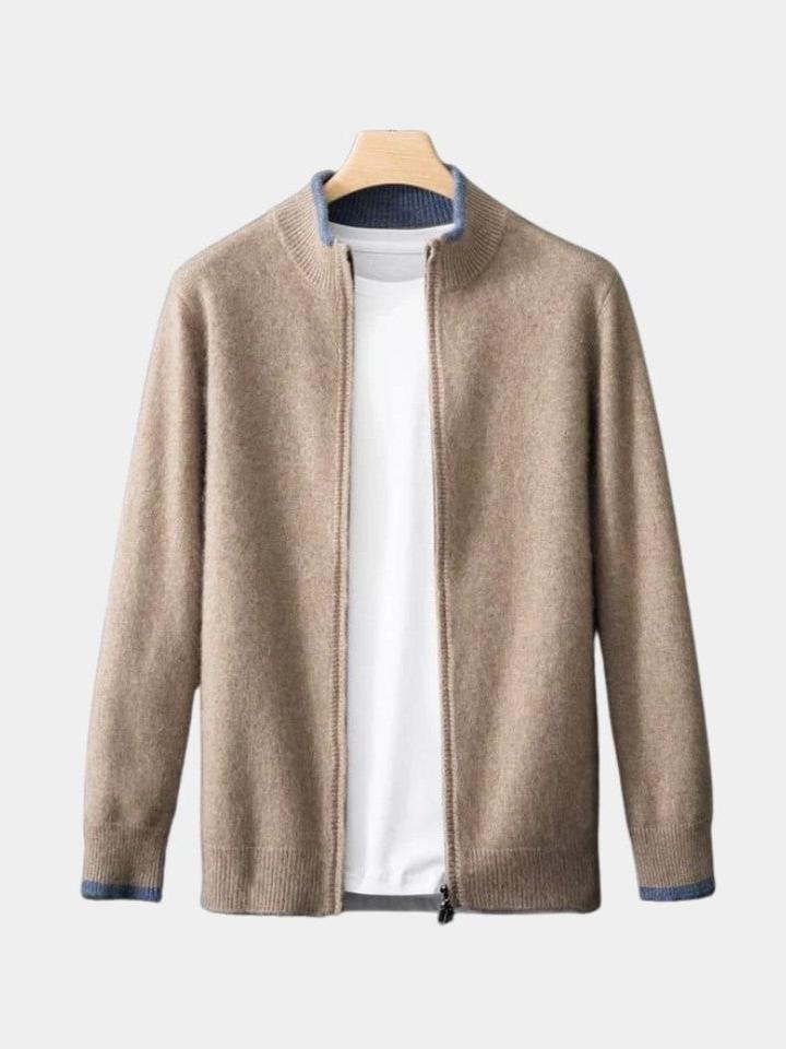 Lewis | Taupe Open-Front Knit Jacket