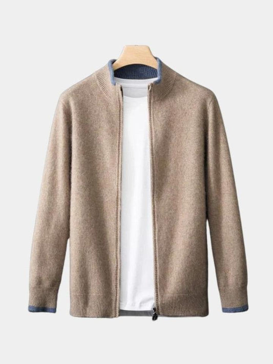 Lewis | Taupe Open-Front Knit Jacket