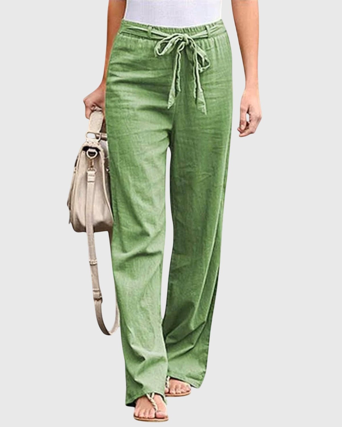Lorna | Cream Wide-Leg Trousers