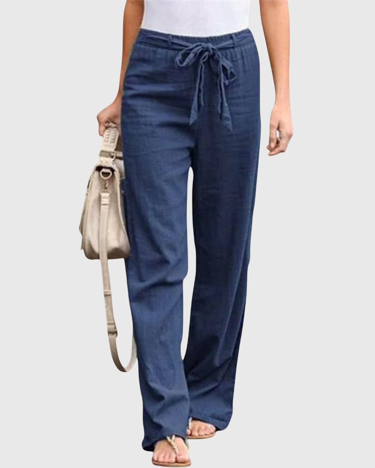 Lorna | Cream Wide-Leg Trousers