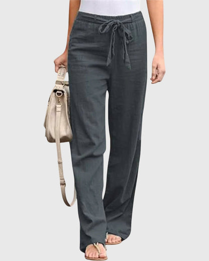 Lorna | Cream Wide-Leg Trousers