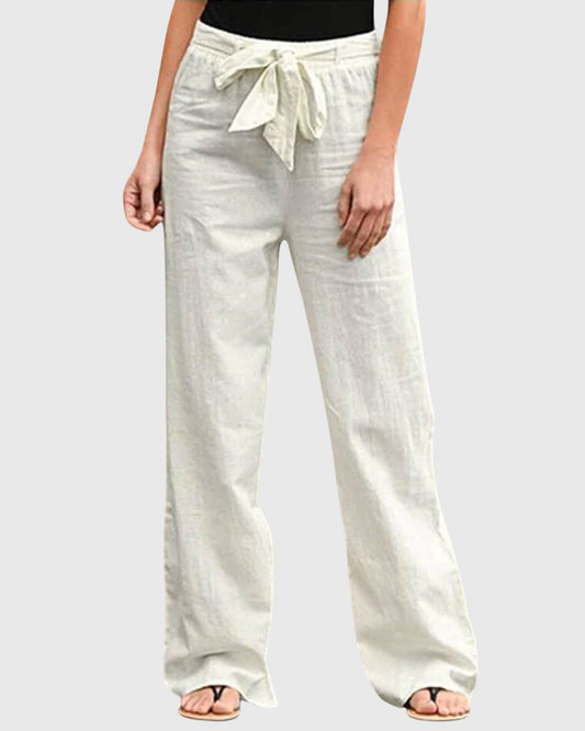 Lorna | Cream Wide-Leg Trousers