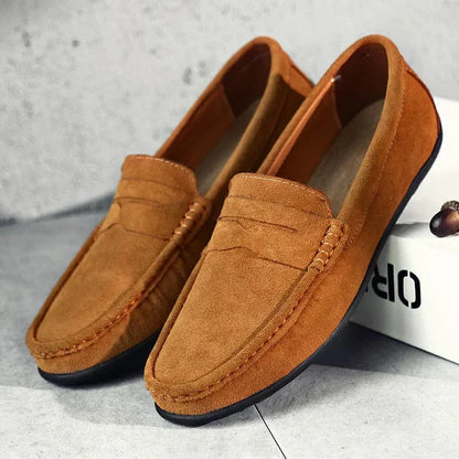 Arthur | Navy Suede Penny Loafers