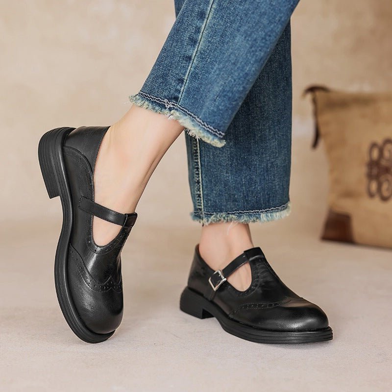 Louisa | Vintage Brown T-Bar Mary Jane Shoes