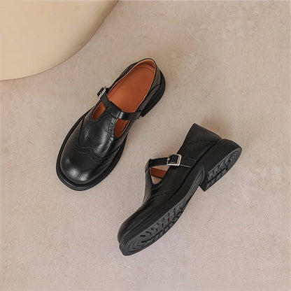 Louisa | Vintage Brown T-Bar Mary Jane Shoes