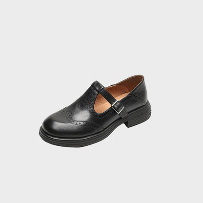 Louisa | Vintage Brown T-Bar Mary Jane Shoes