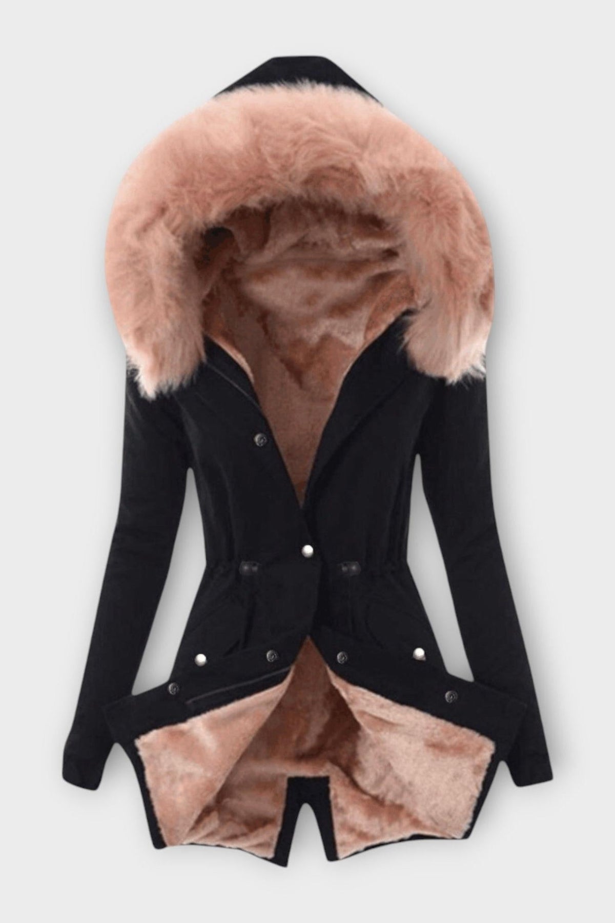 Louise | Olive Faux-Fur Trim Winter Jacket