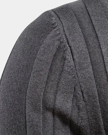 Lucas | Grey Ribbed Roll-Neck Jumper