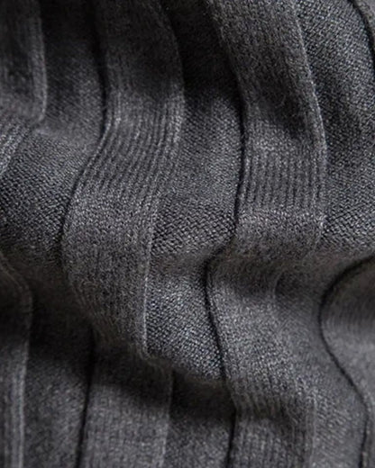 Lucas | Grey Ribbed Roll-Neck Jumper