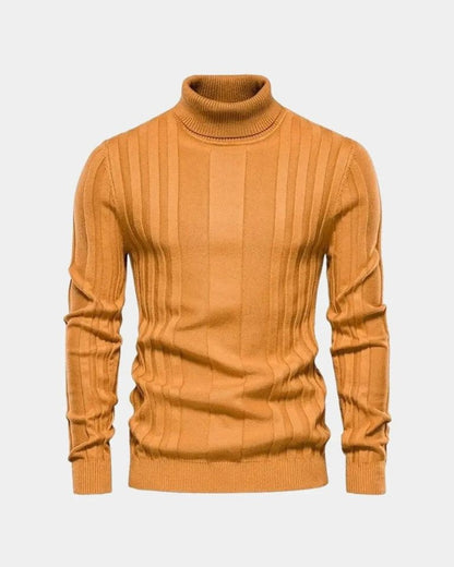 Lucas | Grey Ribbed Roll-Neck Jumper