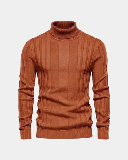 Lucas | Grey Ribbed Roll-Neck Jumper