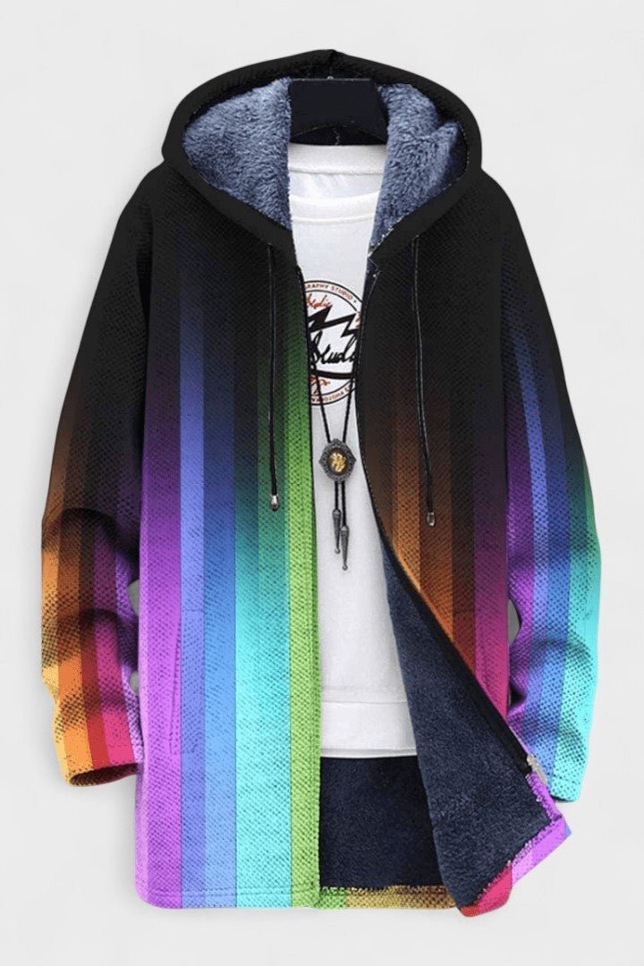 Lucy | Rainbow Gradient Hooded Zip Jacket