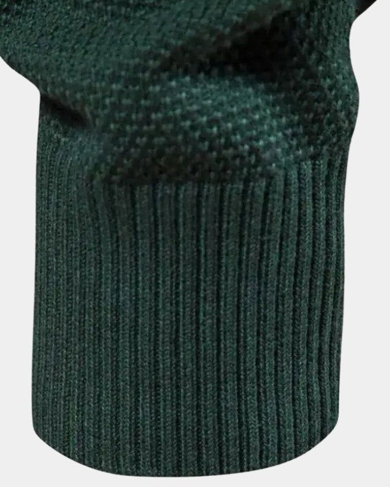 Luke | Green Colour-Block Crew-Neck Jumper