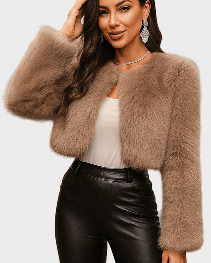 Leonora | Cropped Faux-Fur Jacket
