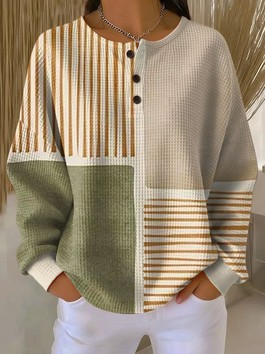Heather | Green & Mustard Patchwork Jumper