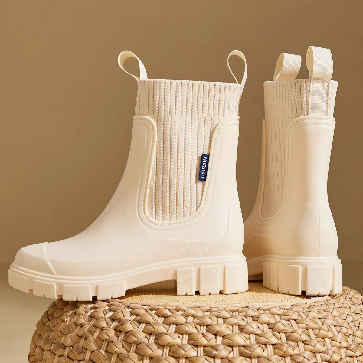 Luna | Black Chelsea Wellington Boots