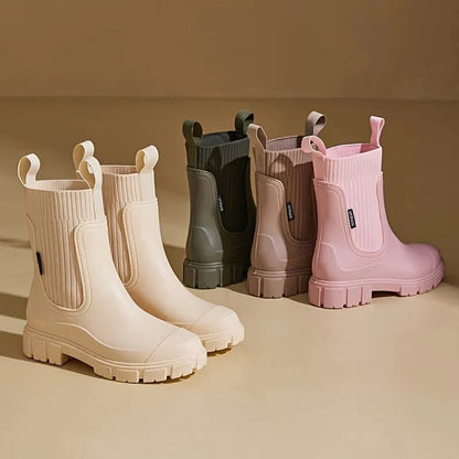Luna | Black Chelsea Wellington Boots