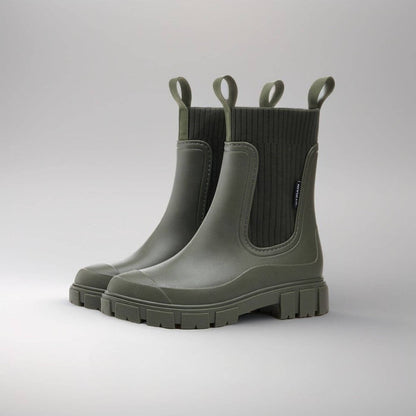 Luna | Black Chelsea Wellington Boots