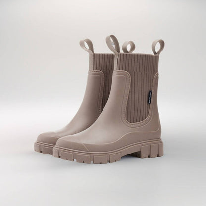 Luna | Black Chelsea Wellington Boots