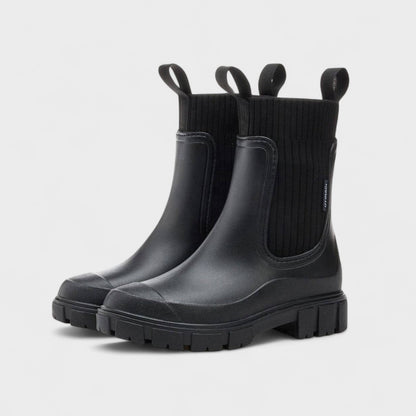 Luna | Black Chelsea Wellington Boots