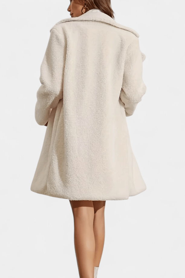 Lyra | Ivory Textured Button Coat