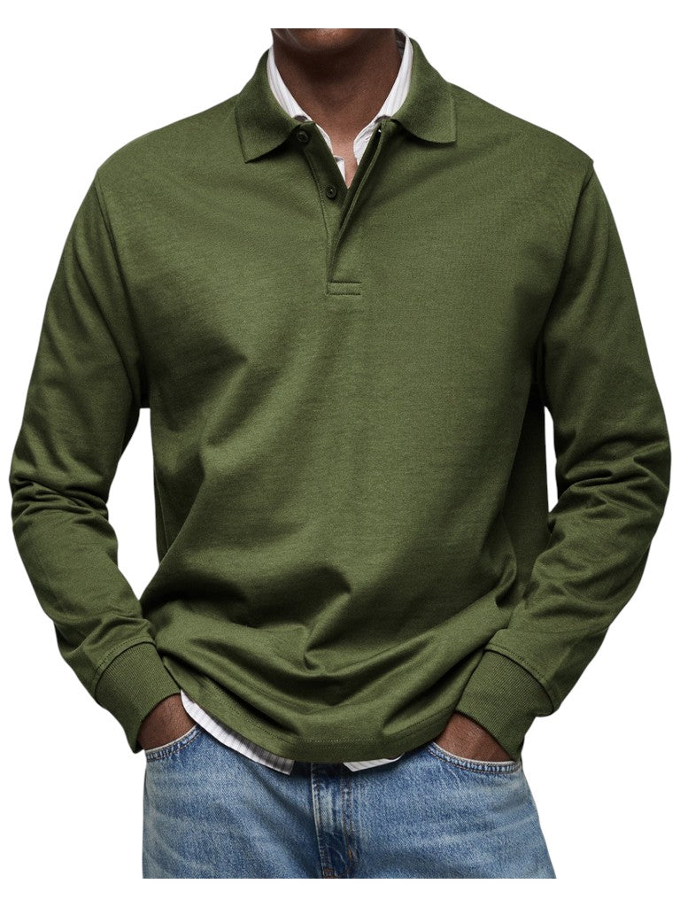 Monty | Navy Long-Sleeve Polo Shirt