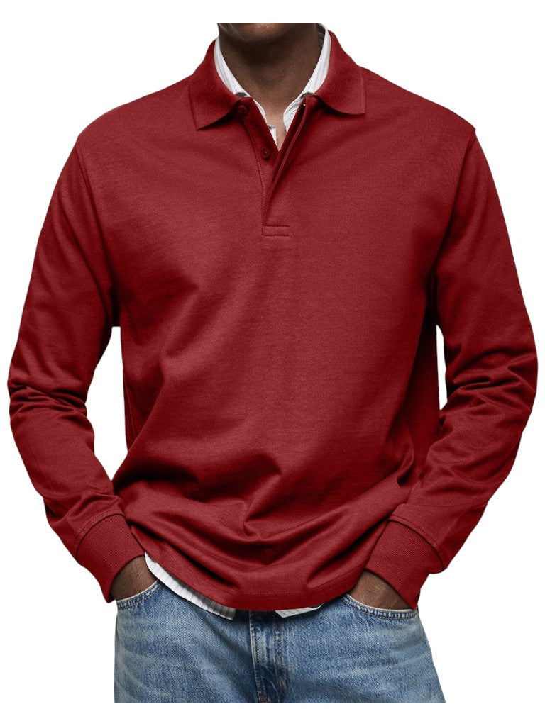 Monty | Navy Long-Sleeve Polo Shirt