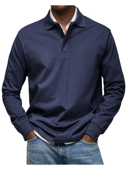 Monty | Navy Long-Sleeve Polo Shirt