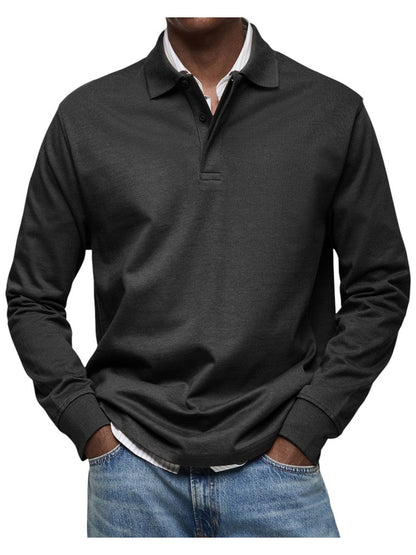 Monty | Navy Long-Sleeve Polo Shirt