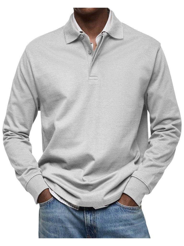 Monty | Navy Long-Sleeve Polo Shirt