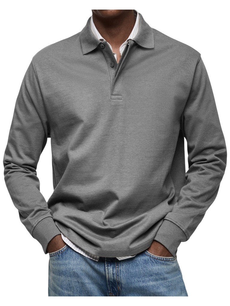 Monty | Navy Long-Sleeve Polo Shirt